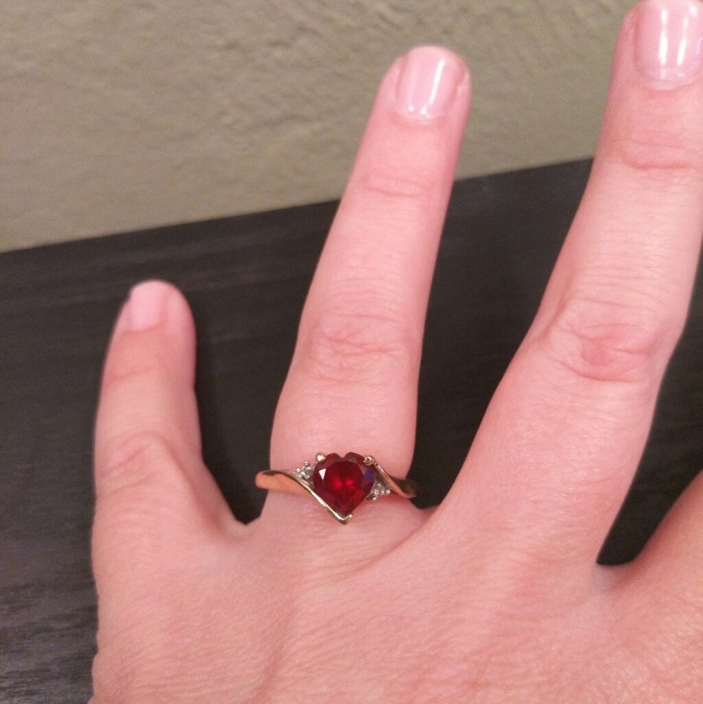 Garnet and gold ring